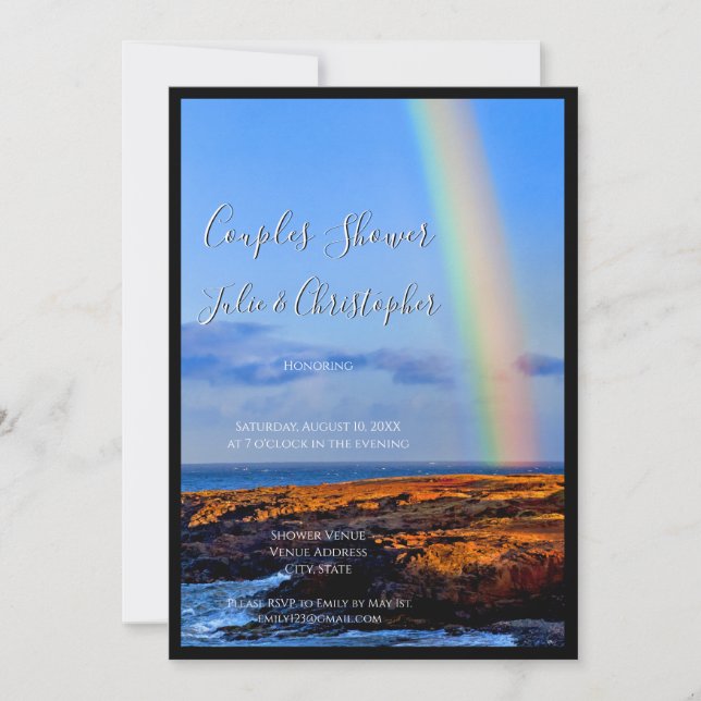 Rainbow of Love & Happiness Wedding Couples Shower Invitation (Front)