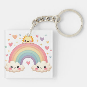 Rainbow of Love – Kawaii Hearts Keychain