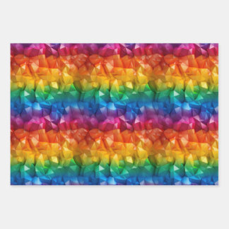 Rainbow of origami wrapping paper sheet