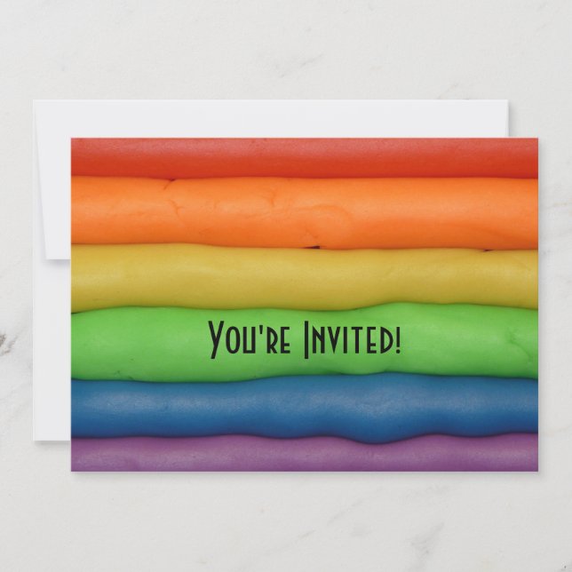 Rainbow of Squishy Dough Invitation (Front)