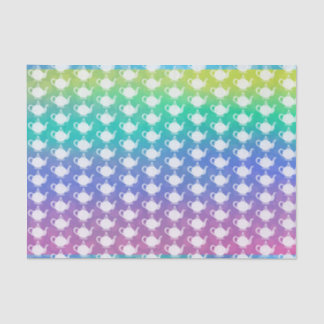 Rainbow of Teapots Tissue Paper