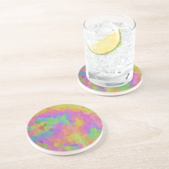 Rainbow Oil Mosaics Coaster (Side)