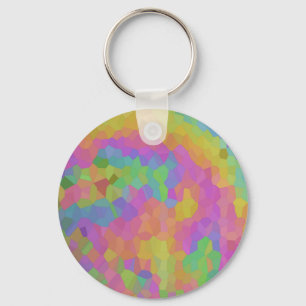 Rainbow Oil Mosaics Keychain