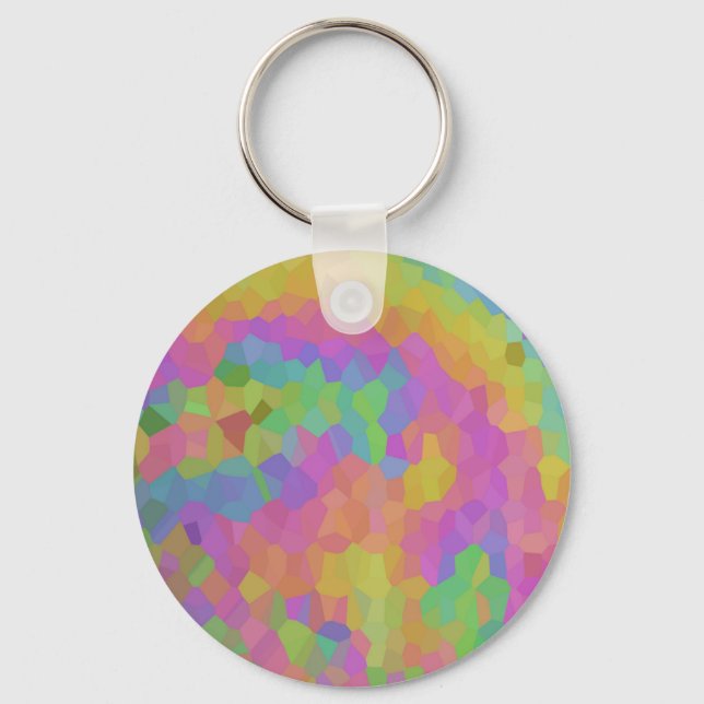 Rainbow Oil Mosaics Keychain (Front)