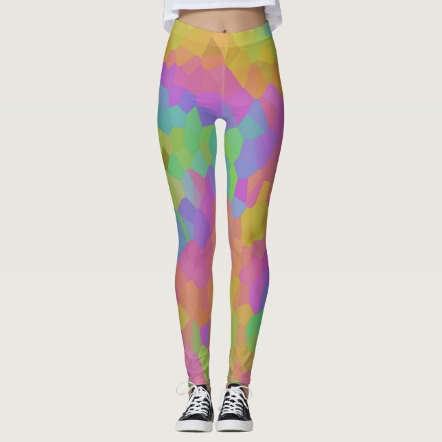 Rainbow Oil Mosaics Leggings (Front)