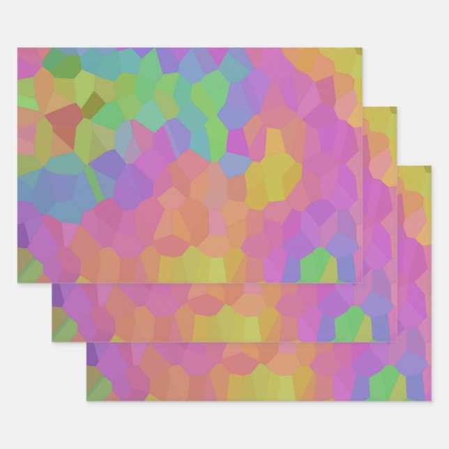 Rainbow Oil Mosaics Wrapping Paper Sheet (Set)