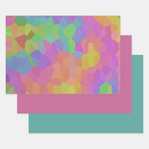 Rainbow Oil Mosaics Wrapping Paper Sheet