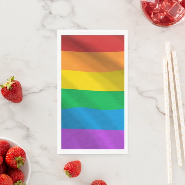 Rainbow Oil Paint LGBT – Colourful Gay Pride Home Napkin (Insitu)
