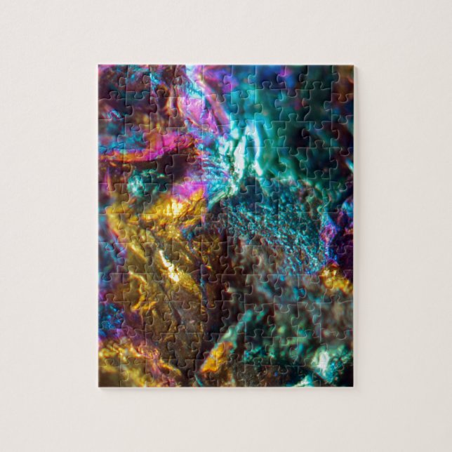 Rainbow Oil Slick Crystal Rock Jigsaw Puzzle (Vertical)