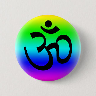 Rainbow Om 2 Inch Round Button