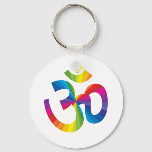 Rainbow Om Keychain