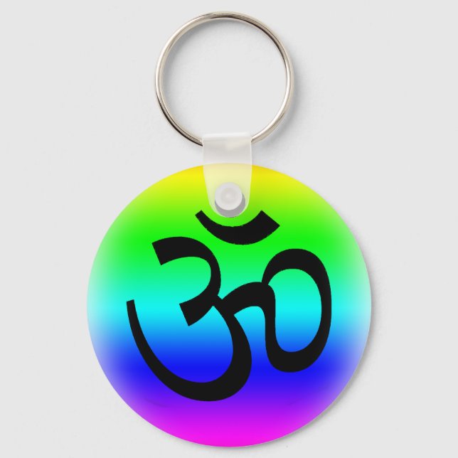 Rainbow Om Keychain (Front)