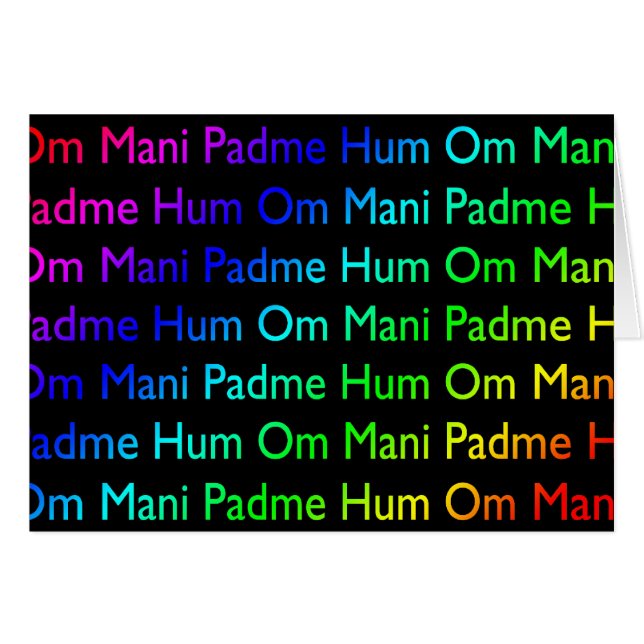 Rainbow Om Mani Padme Hum (en noir) (Devant horizontal)