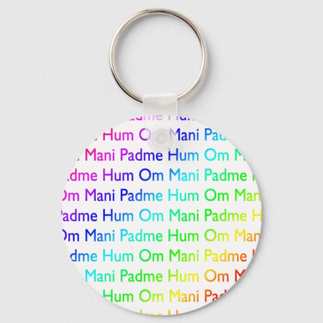 Rainbow Om Mani Padme Hum Keychain (Front)
