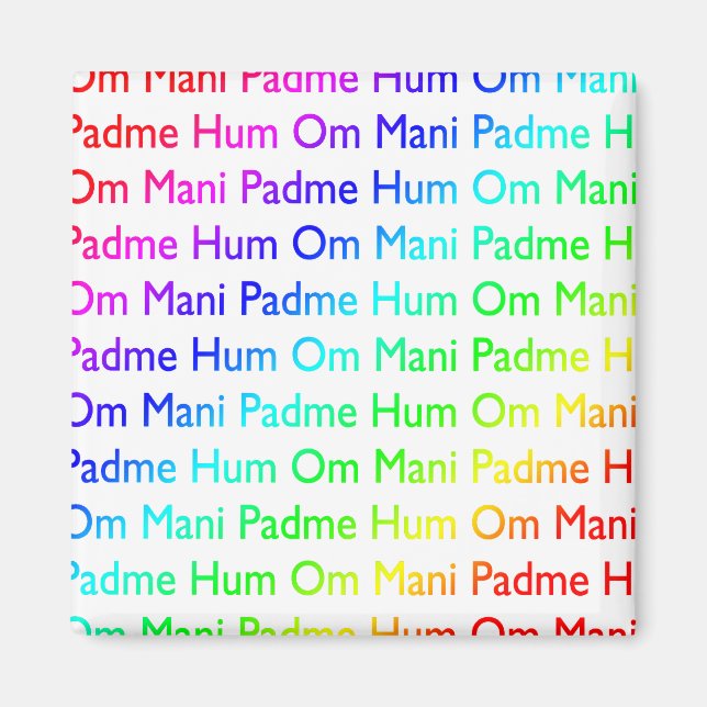 Rainbow Om Mani Padme Hum Magnet (Front)