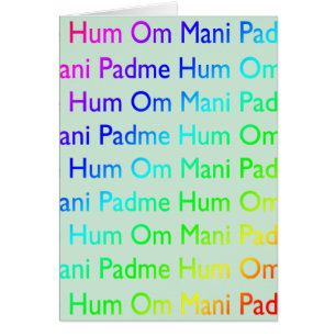 Rainbow Om Mani Padme Hum (on Baby Blue)