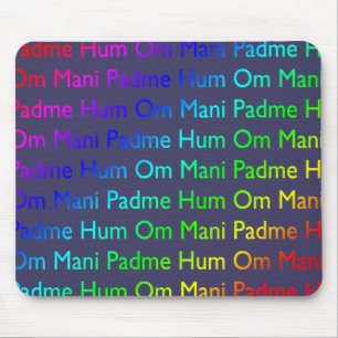 Rainbow Om Mani Padme Hum on Purple Mouse Pad