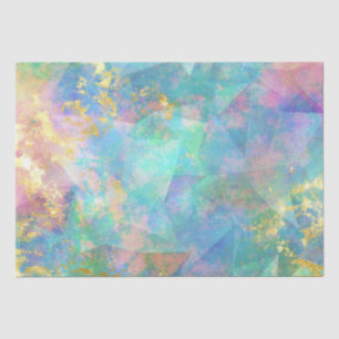 Rainbow Ombre and Gold Fire Opal Pattern Tissue Paper