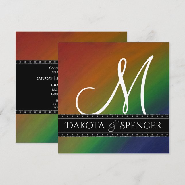 Rainbow Ombre | Bold Colourful Pride Flag Abstract Invitation (Front/Back)