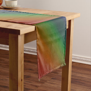 Rainbow Ombre   Bold Colourful Pride Flag Abstract Medium Table Runner
