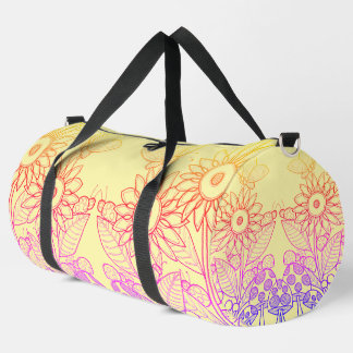 Rainbow Ombre Butterfly & Ladybugs Duffle Bag