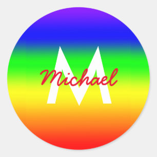 Rainbow Ombre Classic Round Sticker