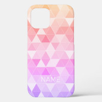 Rainbow ombre colour geometric triangle pattern