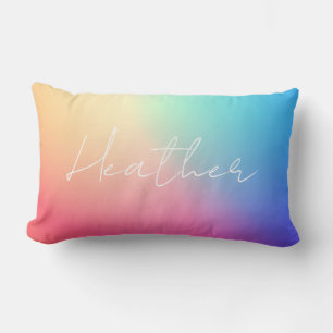 Rainbow Ombre Gradient Lumbar Pillow