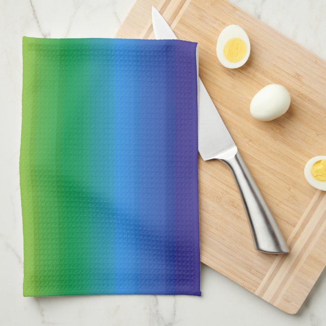 Rainbow Ombre LGBTQ Pride Colourful Kitchen Towel (Quarter Fold)