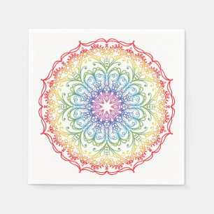 Rainbow Ombre Mandala  Napkin