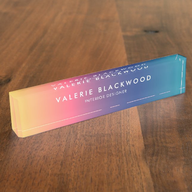 Rainbow Ombre Nameplate (Side)