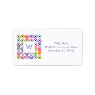 Rainbow Ombre Polka Dot Quilt Pattern Label