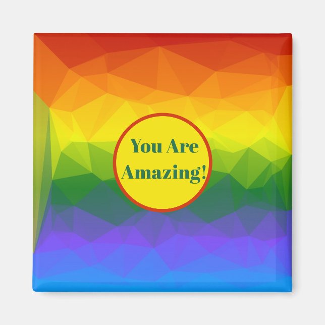 Rainbow Ombre Polygon Magnet (Front)