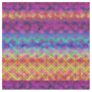 Rainbow Ombre Starbursts   Boho Style Fabric