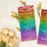 Rainbow Ombre String Lights Details Gay Wedding<br><div class="desc">Colourful gay wedding program featuring glowing string lights against a dark watercolor rainbow ombre. Rainbow wedding program with string lights.</div>