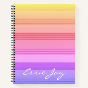 Rainbow Ombre stripe Pattern Notebook