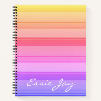 Rainbow Ombre stripe Pattern Notebook