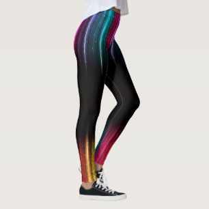Rainbow On Black Leggings Women's Exercise Running