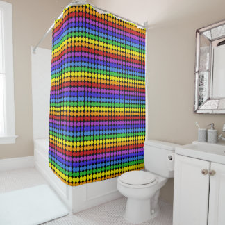 rainbow on black Mid century mod dots circles