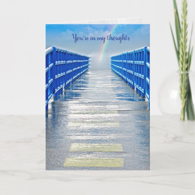 rainbow on pier for thinking of you card (Front)