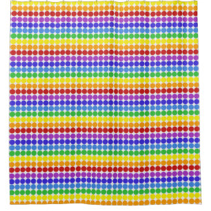 rainbow on white Mid century mod dots circles