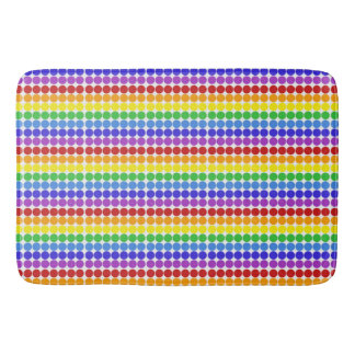 rainbow on white Mid century mod dots circles Bath Mat