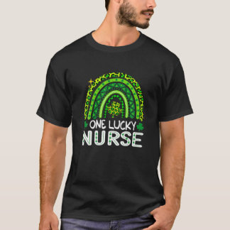 Rainbow One Lucky Nurse Scrub RN ICU ER St Patrick T-Shirt