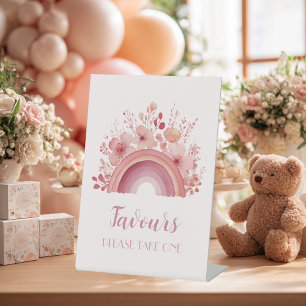 Rainbow Onederful 1st Birthday Favours  Pedestal Sign