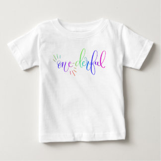 Rainbow Onederful First Birthday Colourful Baby Baby T-Shirt