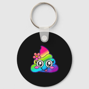 Rainbow Op Emoji Cute Unicorn O Flower Silly  Keychain