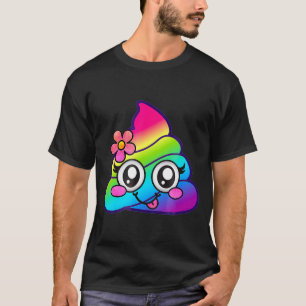 Rainbow Op Emoji Cute Unicorn O Flower Silly T-Shirt