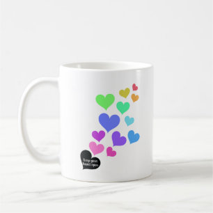 Rainbow Open Hearts Coffee Mug
