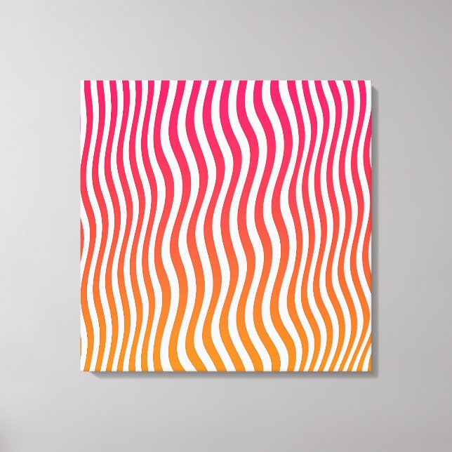 Rainbow Optic Stripes Canvas Print (Front)
