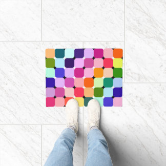 Rainbow Optical Illusion Bright Pillow Funky Doormat